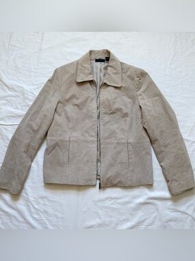 Vintage Relativity Tan Suede Leather Zip Jacket